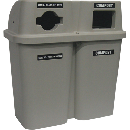 Contenants de recyclage Bullseye, Bord de rue, Plastique, 2 x 22 gal. US Ottawa Fastener Supply