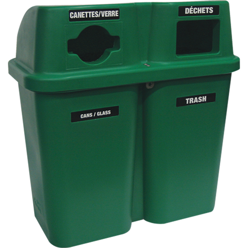Contenants de recyclage Bullseye, Bord de rue, Plastique, 2 x 22 gal. US Ottawa Fastener Supply