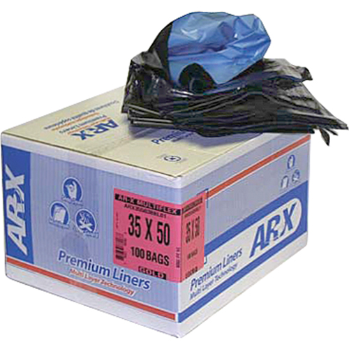 Premium Liners, 3X Strong, 42" W x 48" L, Black, 151.41 L (40 Gal.) Capacity Ottawa Fastener Supply
