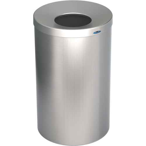 Lobby Waste Receptacle, Stainless Steel, 33 US gal. Ottawa Fastener Supply