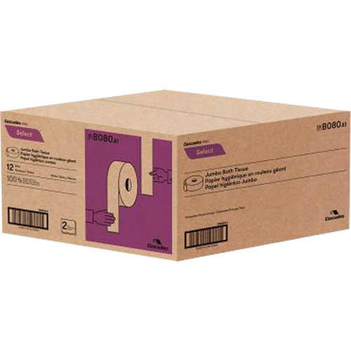 Papier hygi&eacute;nique Pro Select, Rouleau G&eacute;ant, 2 Pli, Longueur 500', Blanc Ottawa Fastener Supply