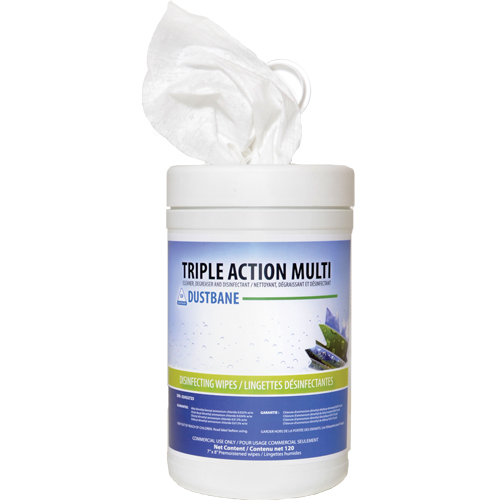 Triple Action Multi Disinfecting Wipes, 7" x 8", 120 Count Ottawa Fastener Supply