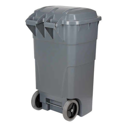 Roll Out Garbage Bin, Polyethylene, 65 US gal. Ottawa Fastener Supply
