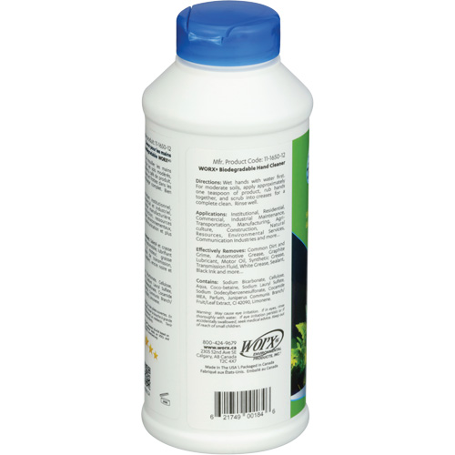 Nettoyant pour les mains biod&eacute;gradable, Poudre, 0,406 lb, Bouteille, Parfum&eacute; Ottawa Fastener Supply