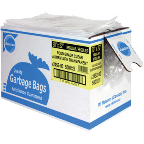 Food-Grade Garbage Bags, X-Strong, 35" W x 50" L, 0.92 mils, Clear Ottawa Fastener Supply