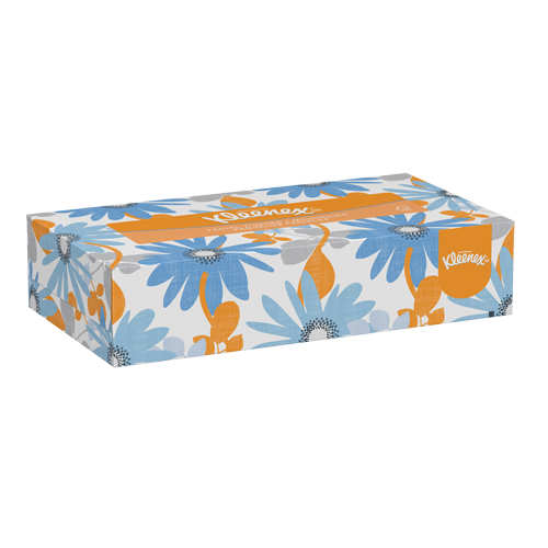 Kleenex&reg; Facial Tissue, 2 Ply, 8" L x 8-1/2" W, 125 Sheets/Box Ottawa Fastener Supply