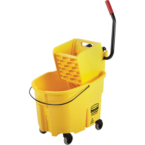 Ensemble de seau pour vadrouille et essoreuse WaveBrake, Pression lat&eacute;rale, 8,75 gal. US (35 pintes), Jaune Ottawa Fastener Supply