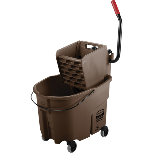 WaveBrake&reg; Mop Bucket & Wringer Combo Pack, Side Press, 8.75 US Gal.(35 Quart), Brown Ottawa Fastener Supply