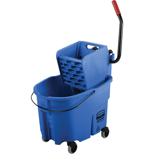Ensemble de seau pour vadrouille et essoreuse WaveBrake, Pression lat&eacute;rale, 8,75 gal. US (35 pintes), Bleu Ottawa Fastener Supply