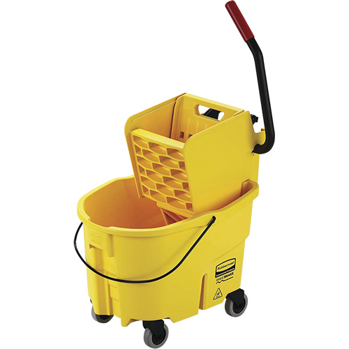 WaveBrake&reg; Mop Bucket and Wringer, Side Press, 6.5 US Gal. (26 Quart), Yellow Ottawa Fastener Supply