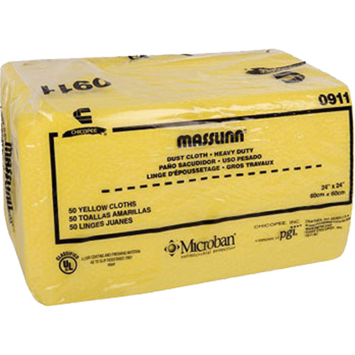 Masslin Heavy-Duty Dust Cloth, Microfibre, Yellow Ottawa Fastener Supply