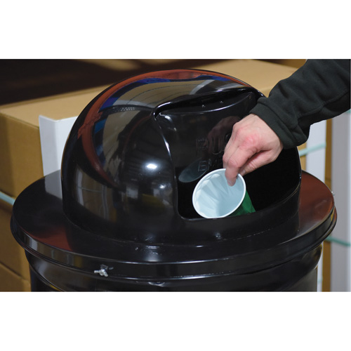Drum Waste Disposal Top, Dome Lid, Metal, Fits Container Size: 23-1/2" Dia. Ottawa Fastener Supply