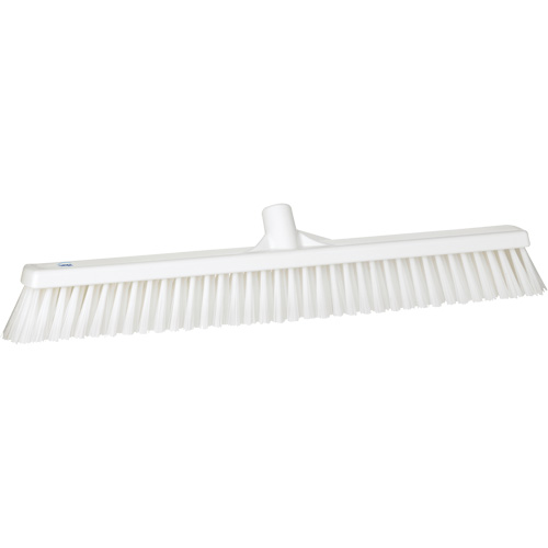 Combo Bristle Push Broom, Coarse/Fine Bristles, 24", Polyester, White Ottawa Fastener Supply