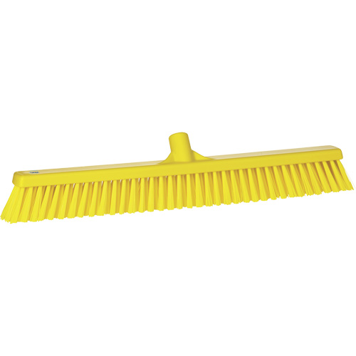 Combo Bristle Push Broom, Coarse/Fine Bristles, 24", Polyester, Yellow Ottawa Fastener Supply