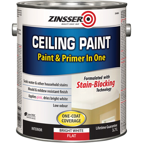Peinture et appr&ecirc;t pour plafond en un seul produit, Blanc, Tr&egrave;s mat, 3,78 L, Gallon Ottawa Fastener Supply
