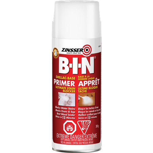 B-I-N&reg; Shellac-Base Sealer Primer, 369 g, Aerosol Can, White Ottawa Fastener Supply