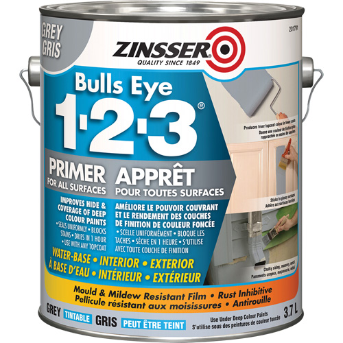 Appr&ecirc;t &agrave; base d'eau Bulls Eye 1-2-3, 3,78 L, Gallon, Gris Ottawa Fastener Supply