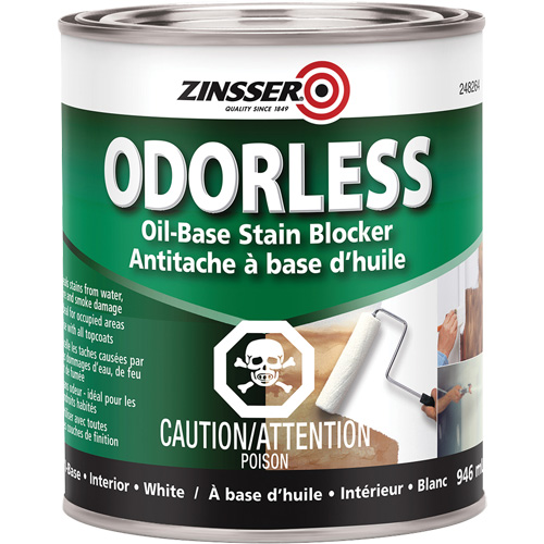Odourless Oil-Base Stain Blocking Primer, White, Very Flat, 946 ml, Can Ottawa Fastener Supply