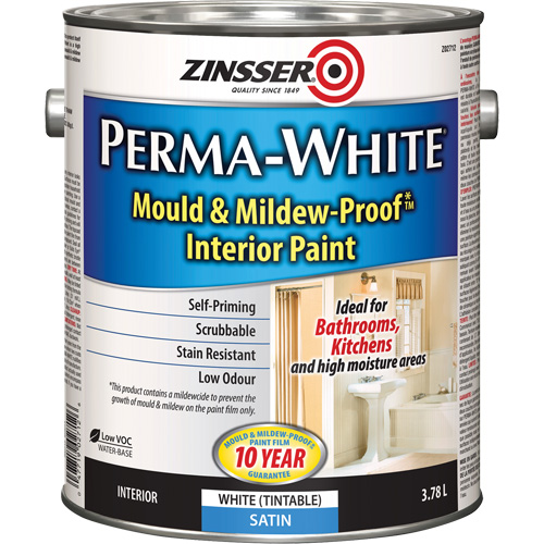 Peinture int&eacute;rieure Mold & Mildew-Proof Perma-White, 3,78 L, Gallon, Blanc Ottawa Fastener Supply