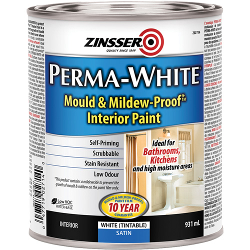 Peinture int&eacute;rieure Mold & Mildew-Proof Perma-White, 931 ml, Canette, Blanc Ottawa Fastener Supply