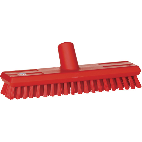 Water-Fed Deck Scrub Brush, X-Coarse Bristles, 10-3/4", Polyester, Red Ottawa Fastener Supply