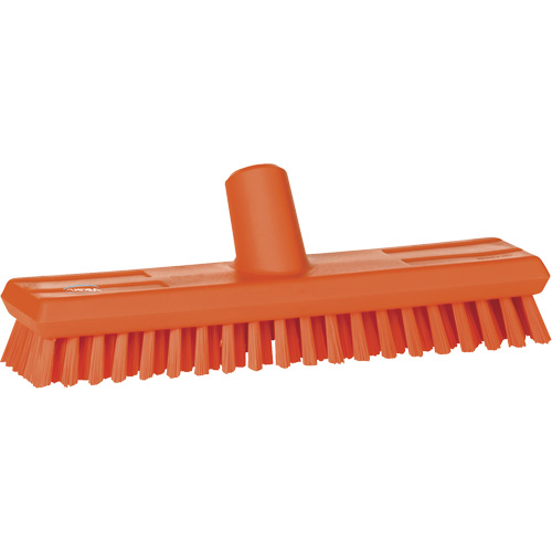 Brosse lave-pont aliment&eacute;e en eau, Crins Extra-ferme, 10-3/4", Polyester, Orange Ottawa Fastener Supply