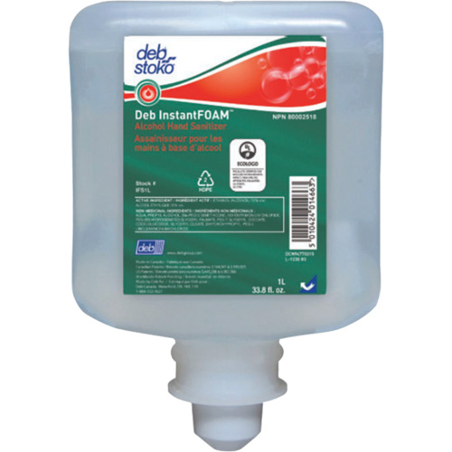 D&eacute;sinfectant pour les mains Instantfoam, 1000 ml, Recharge, 70 % alcool Ottawa Fastener Supply