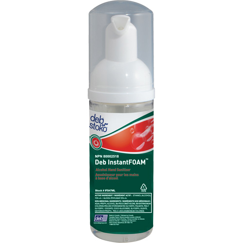 D&eacute;sinfectant pour les mains Instantfoam, 47 ml, Bouteille &agrave; pompe, 70 % alcool Ottawa Fastener Supply