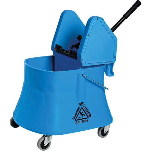 Ensemble de seau pour vadrouille et essoreuse Champ, Pression vers le bas, 7,5 gal. US (30 pintes), Bleu Ottawa Fastener Supply