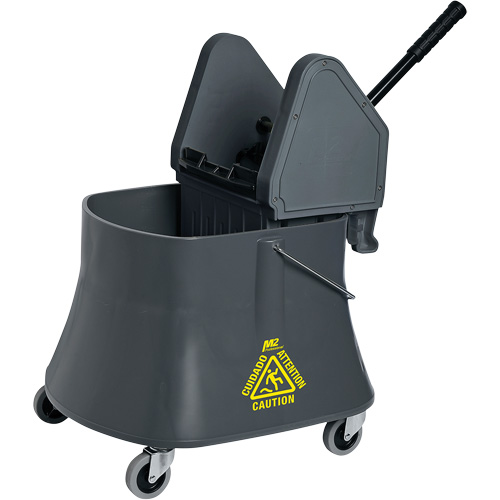 Champ Bucket & Wringer Combo, Down Press, 10 US Gal.(40 Quart), Grey Ottawa Fastener Supply