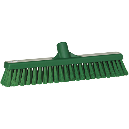 Small Particle Push Broom Head, Fine Bristles, 16-1/2", Polyester, Green Ottawa Fastener Supply