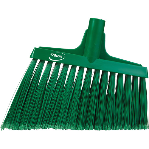 Angled Broom Head, Split Bristles, 11-1/2", Polyester, Green Ottawa Fastener Supply