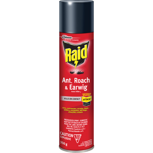 Raid&reg; Ant, Roach & Earwig Insect Killer, 350 g, Solvent Base Ottawa Fastener Supply