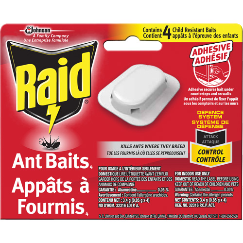 Raid&reg; Ant Bait Traps, 5" L x 6" W x 1" H Ottawa Fastener Supply
