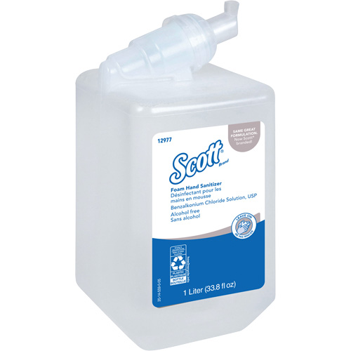 D&eacute;sinfectant en mousse sans alcool pour les mains Essential de Scott, 1000 ml, Cartouche de recharge, 0% alcool Ottawa Fastener Supply