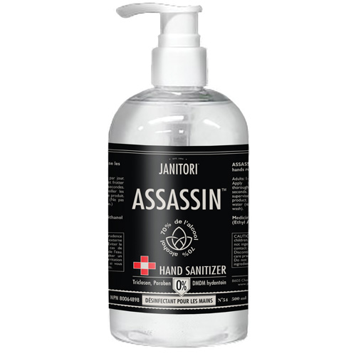 D&eacute;sinfectant pour les mains 54 Assassin, 500 ml, Bouteille &agrave; pompe, 70 % alcool Ottawa Fastener Supply