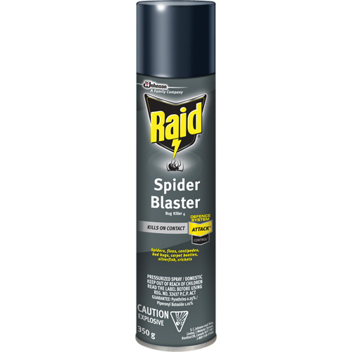 Raid&reg; Spider Blaster Bug Killer Insecticide, 350 g, Aerosol Can, Solvent Base Ottawa Fastener Supply