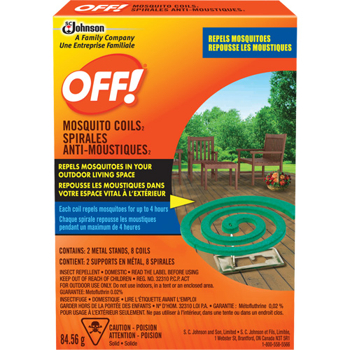 OFF! Mosquito Repellent Coils, DEET Free, Coil, 84.56 g Ottawa Fastener Supply