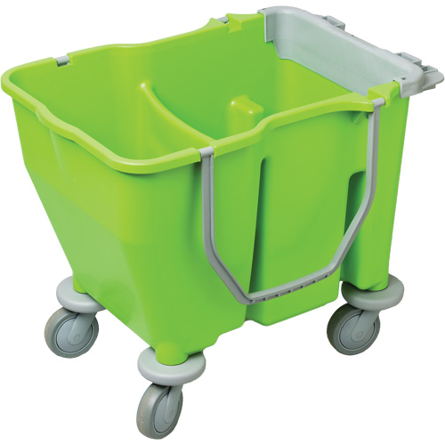Double Mop Bucket with Wringer, 3.75 US Gal. (60 qt.) Capacity, Green Ottawa Fastener Supply