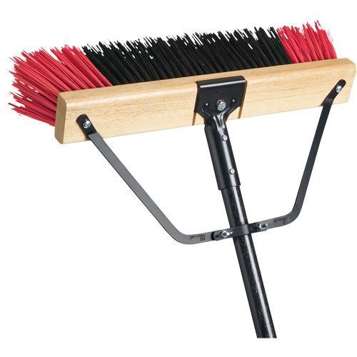 Ryno Push Broom with Braced Handle, 24", Stiff, PVC Bristles Ottawa Fastener Supply