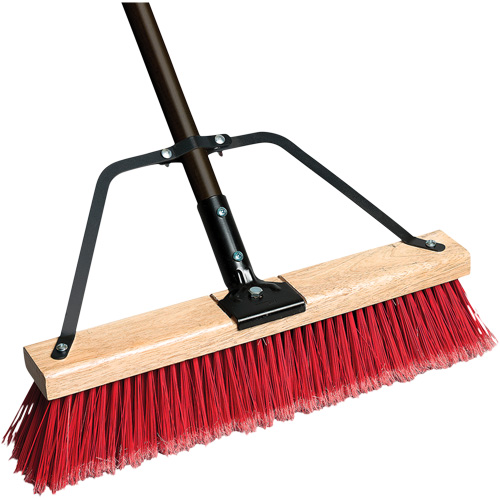 Ryno Push Broom with Braced Handle, 18", Medium, PVC Bristles Ottawa Fastener Supply