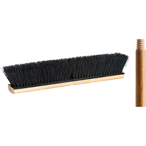 Push Broom with Handle, 18", Medium, Tampico Bristles Ottawa Fastener Supply
