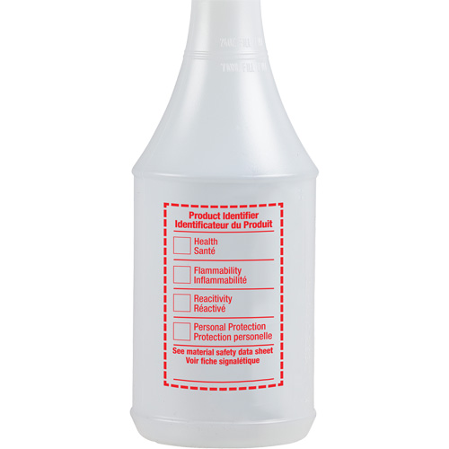 Round Spray Bottle with WHMIS Label, 24 oz. Ottawa Fastener Supply