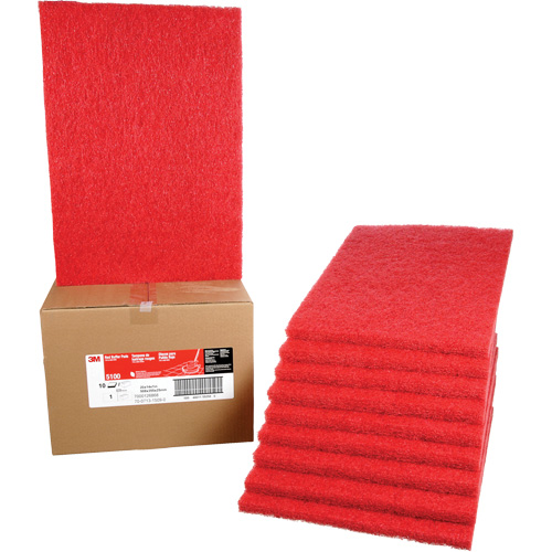 Tampon de nettoyage pour tapis, 14" x 20", Lustrage/Nettoyage, Rouge Ottawa Fastener Supply