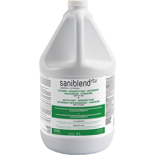 SaniBlend Ready-To-Use Disinfectant & Sanitizer, 4 L, Jug Ottawa Fastener Supply