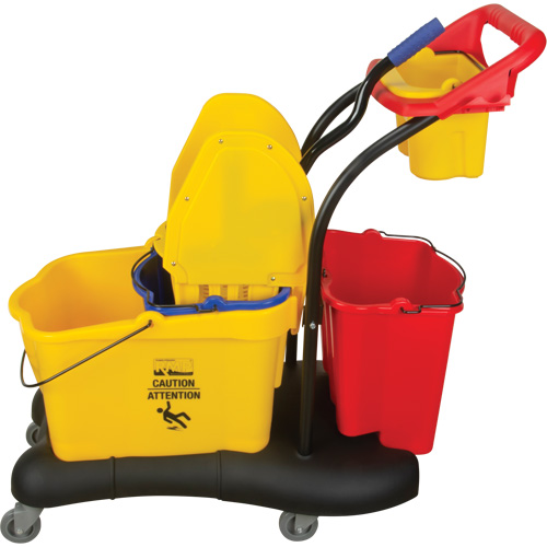 Multifunctional Mop Trolley, Down Press, 9.5 US Gal.(38 Quart), Yellow Ottawa Fastener Supply