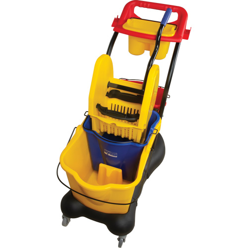Multifunctional Mop Trolley, Down Press, 9.5 US Gal.(38 Quart), Yellow Ottawa Fastener Supply