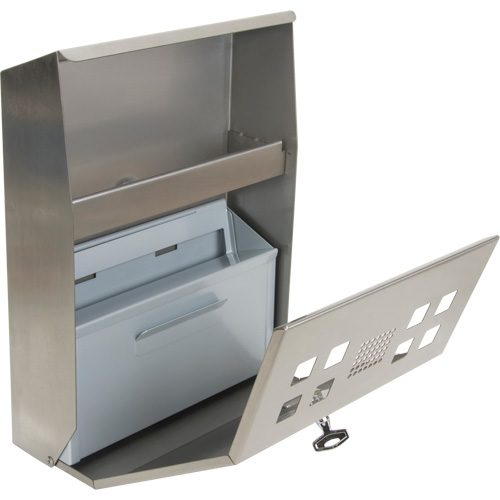 Cendrier, Montage mural, Acier inoxydable, Capacit&eacute; 1.6 Litres, Hauteur 13-4/5" Ottawa Fastener Supply