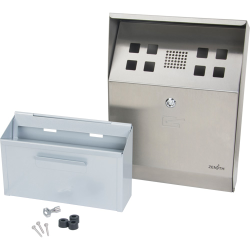 Smoking Receptacle, Wall-Mount, Stainless Steel, 1 Litre Capacity, 11-4/5" Height Ottawa Fastener Supply