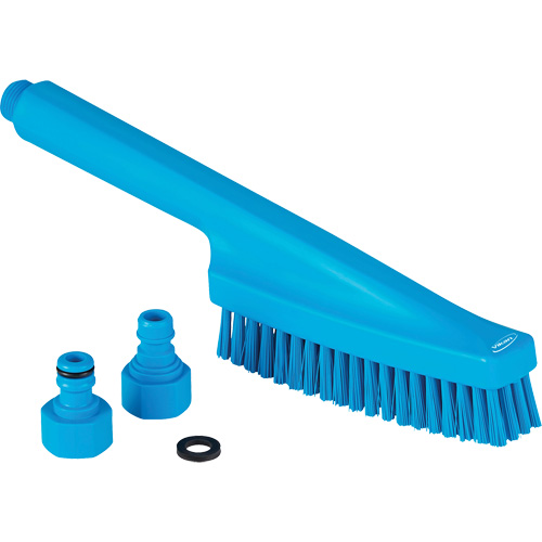 Brosse &agrave; main avec circulation d'eau, Soies Ferme, Longueur de 13", Bleu Ottawa Fastener Supply